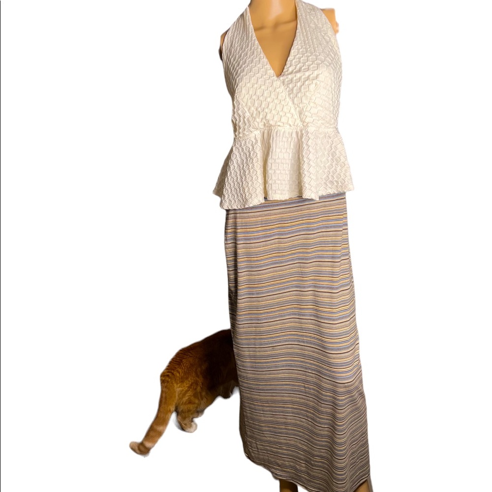 No. Ca Designer Jennifer Croll Original Stretchy Maxi Skirt & Halter Top